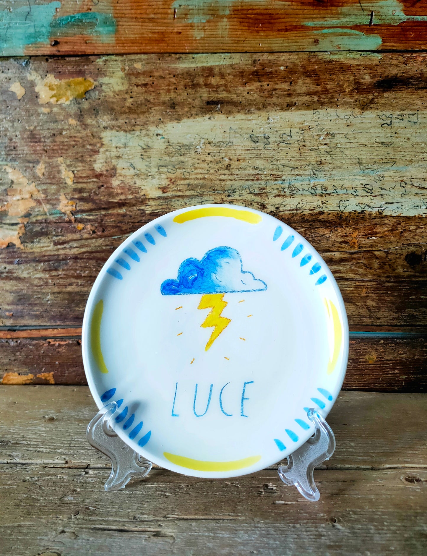 Piatto da appendere in Ceramica Dipinta a Mano "Luce"