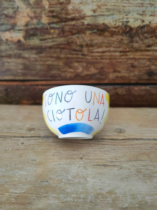 Contenitore dipinta a mano "Sono Una Ciotola"