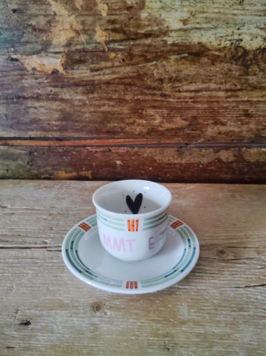 Tazzina Caffè Vintage con decalco "Io Mmt e Tu!"