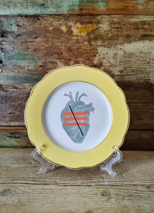 Piatto "Cuore Anatomico Verde" Giallo