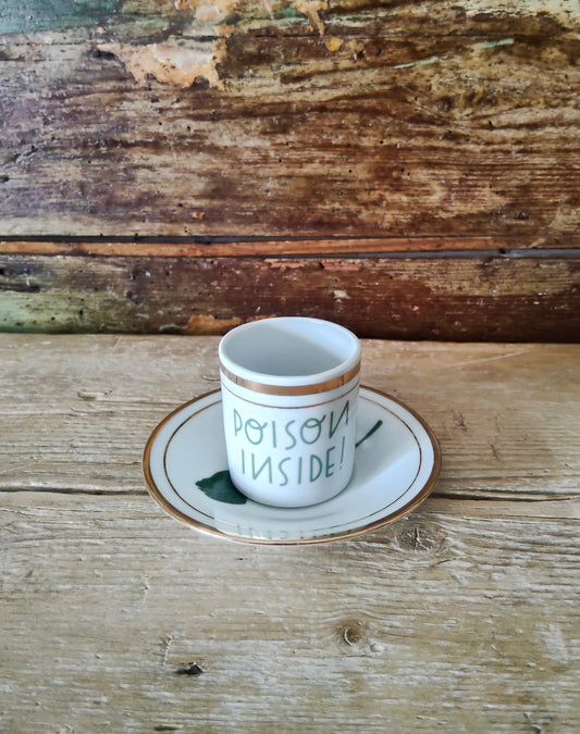 Tazzina Caffè Vintage con decalco "Poison Inside"