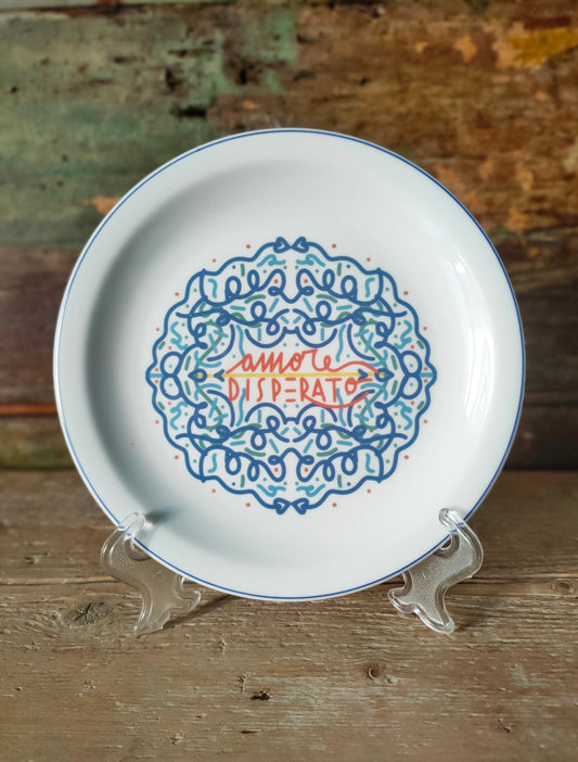 Piatto "Amore Disperato" Blu