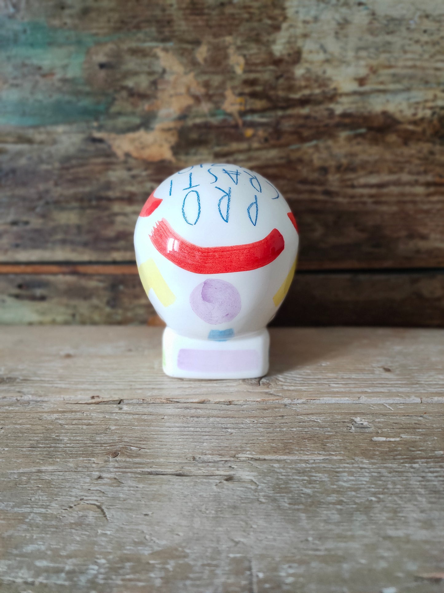 Teschio In ceramica Dipinta a Mano "Procrastinazione"