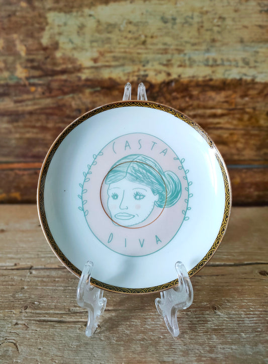 Piattino "Maria Callas" con Geometrie e Bordo Oro