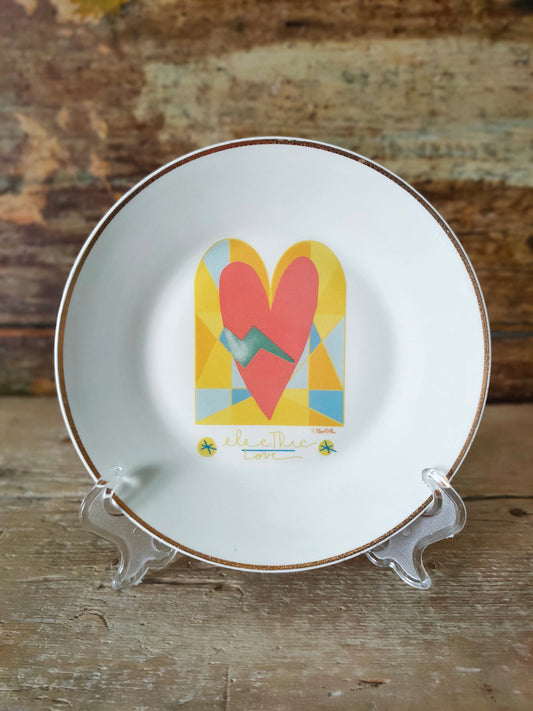 Piatto "Electric Love" con Bordo Dorato