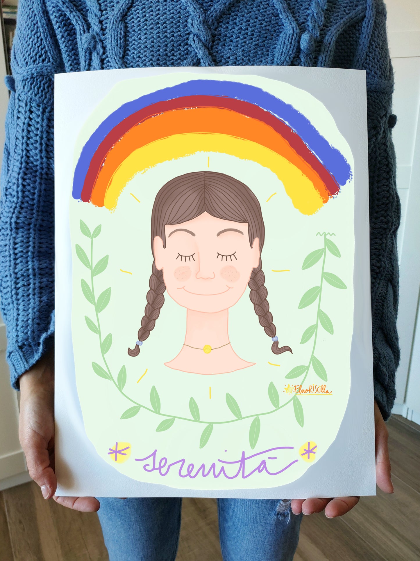 "Serenità" Stampa formato A3 (29,7 X 42 CM) su Carta Pregiata Martellata