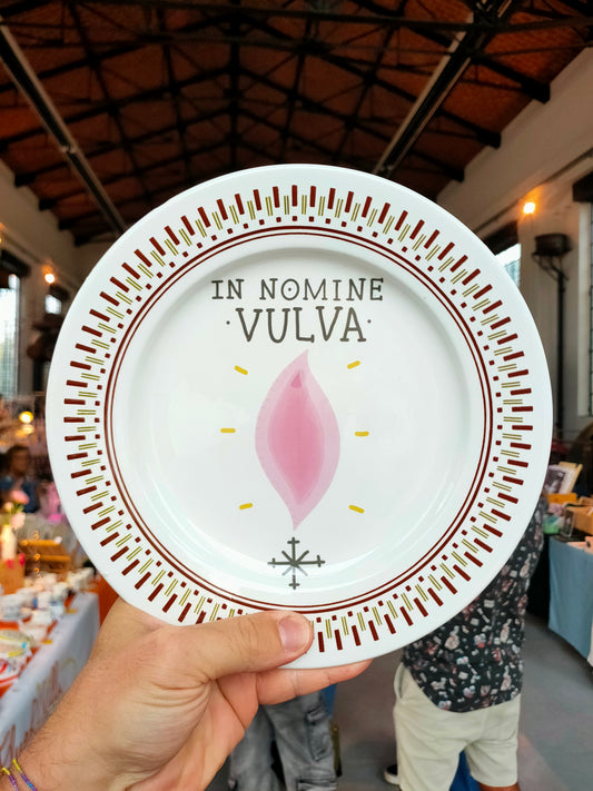 Piatto "In Nomine Vulva" Grande con Bordo Irradiato!