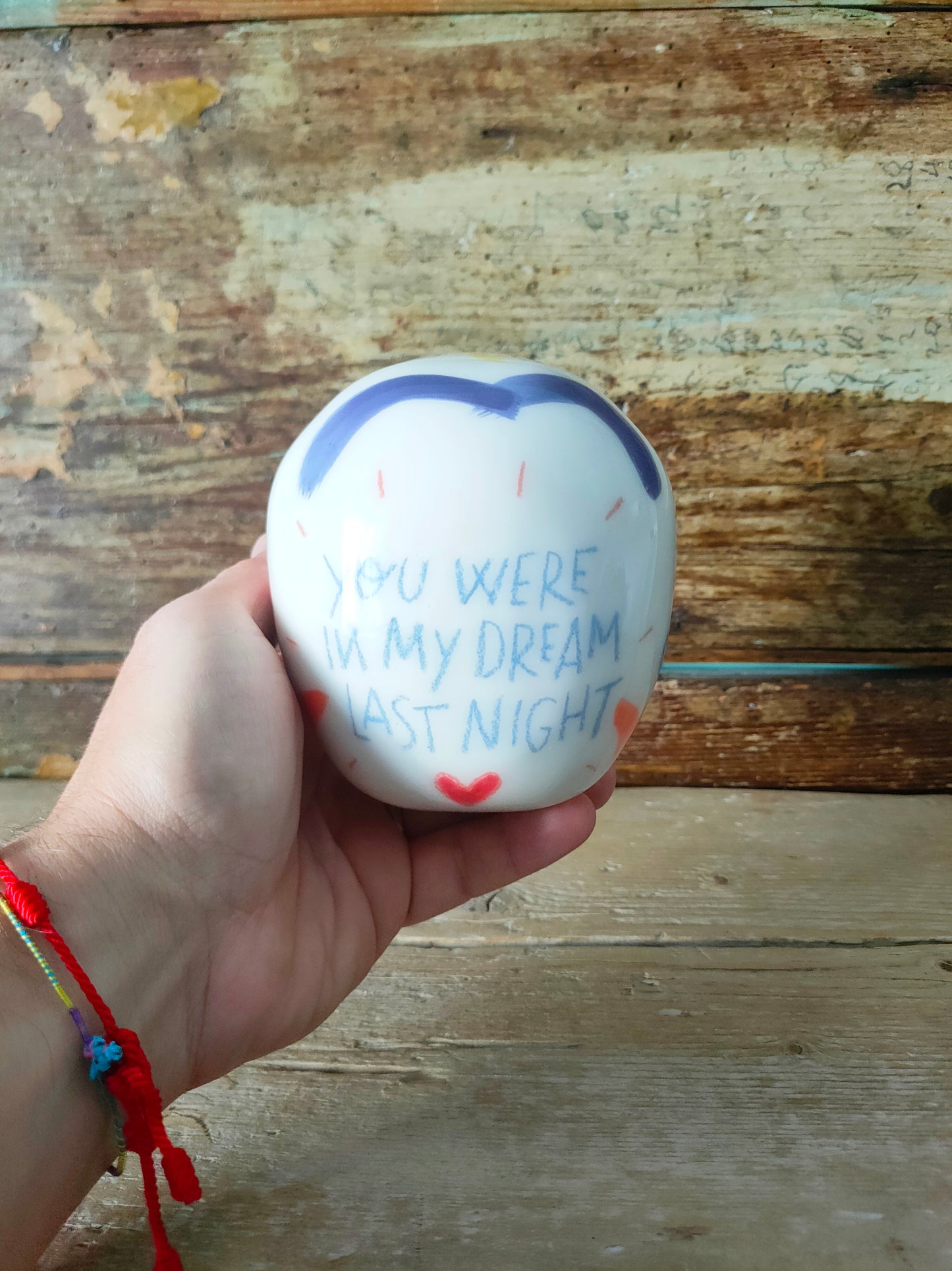 Teschio In ceramica Dipinta a Mano "You Were In My Dream Last Night"