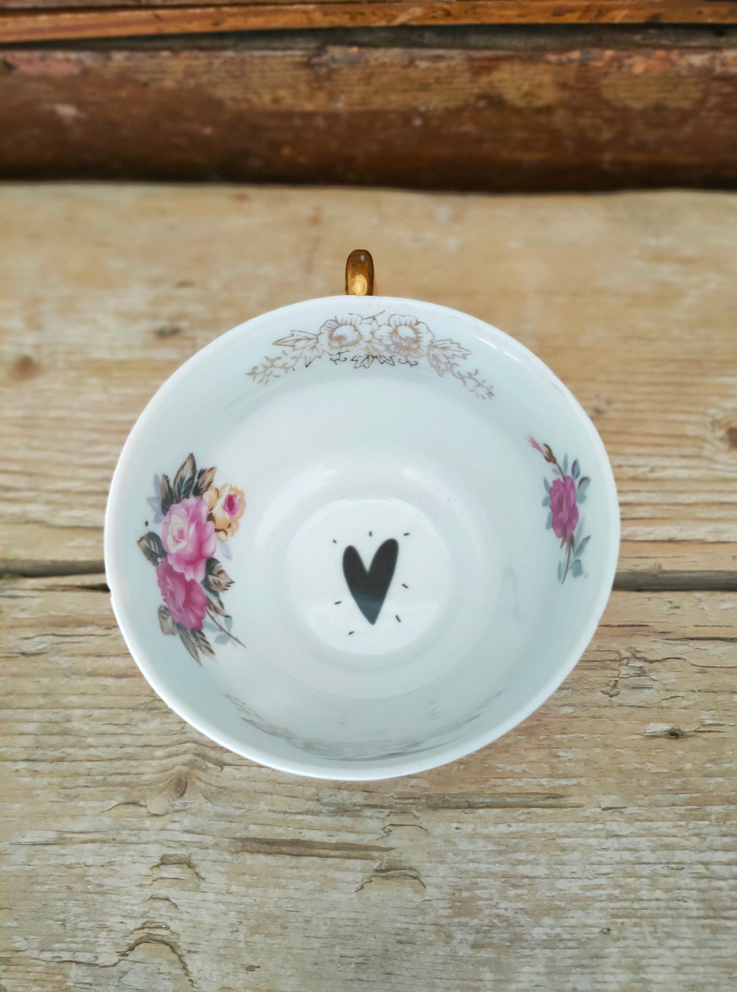 Tazza da Tè in oro zecchino con decalco "Io Mmt e Tu!"