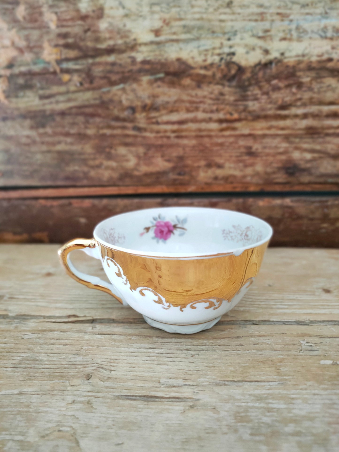 Tazza da Tè in oro zecchino con decalco "Io Mmt e Tu!"