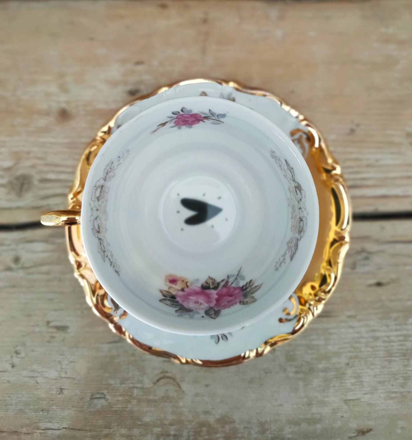 Tazza da Tè in oro zecchino con decalco "Io Mmt e Tu!"