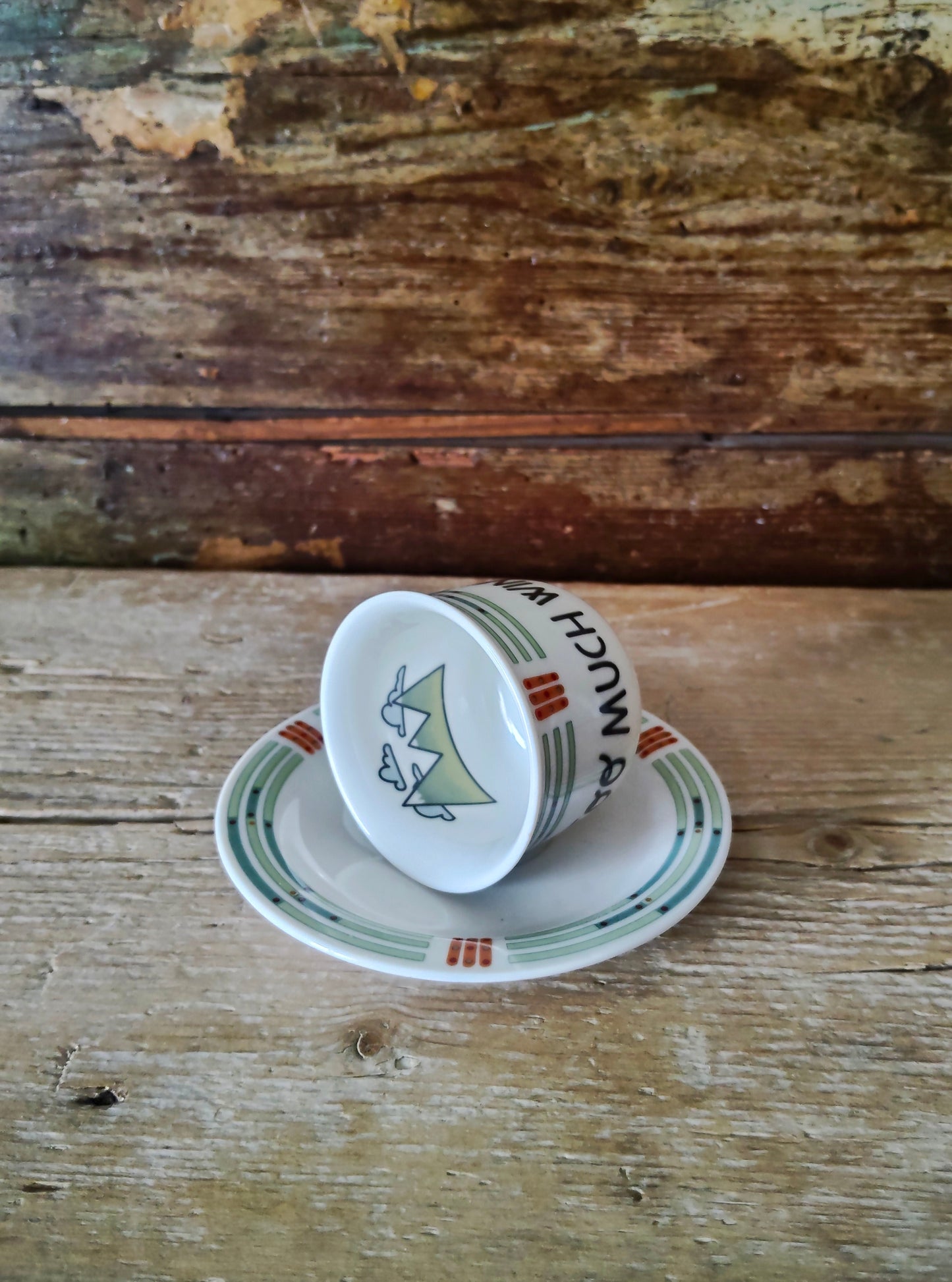 Tazzina Caffè Vintage con decalco "Too Much Wine"