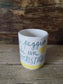 Bicchiere in Ceramica Dipinta a Mano "Democristiano 2.0" giallo