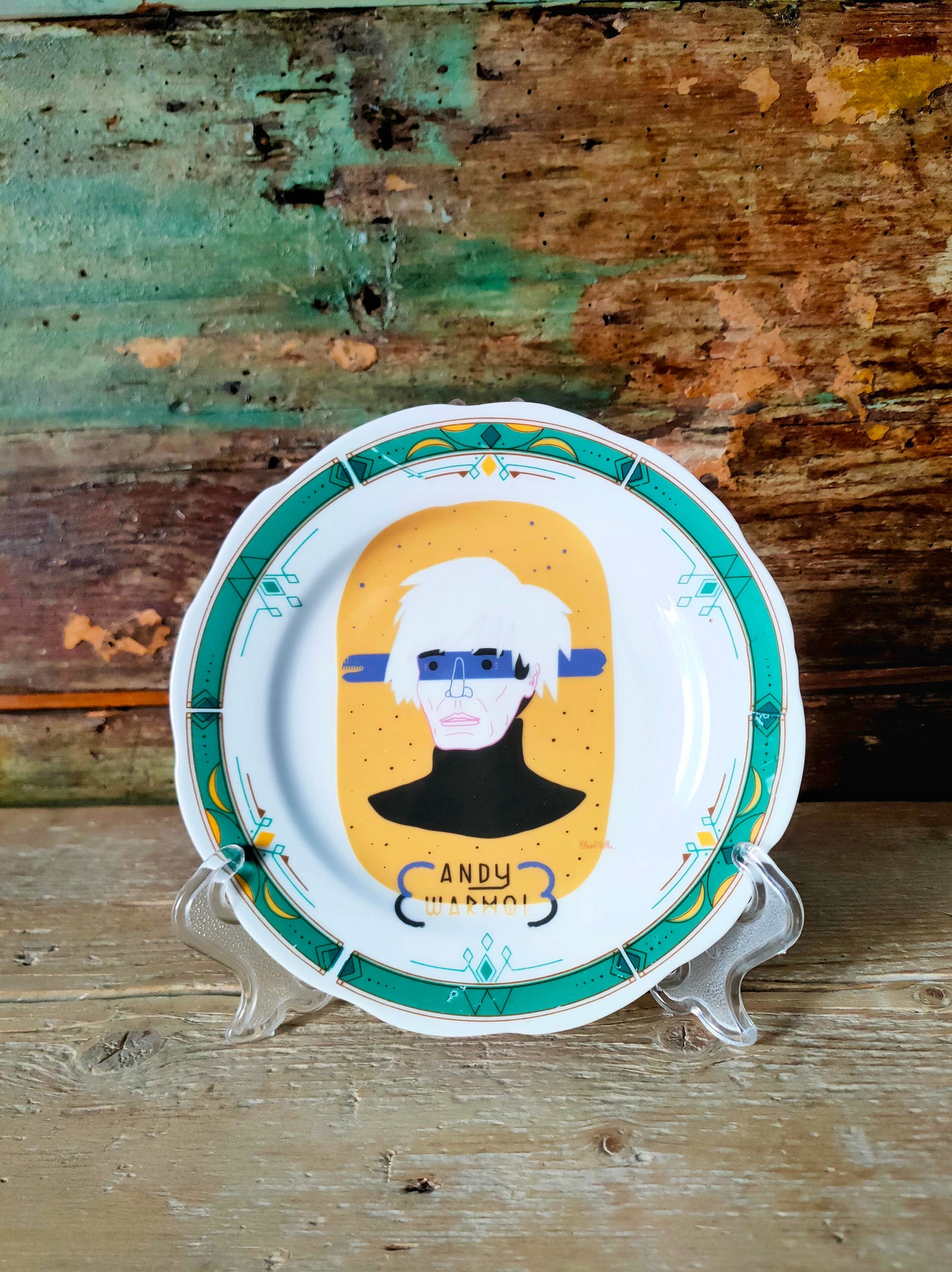 Piatto "Andy Warhol" con bordo Bauhaus