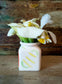 Vaso per fiori "Cazzi e Mazzi" piccolo, scritta blu , in Ceramica Dipinta a Mano.
