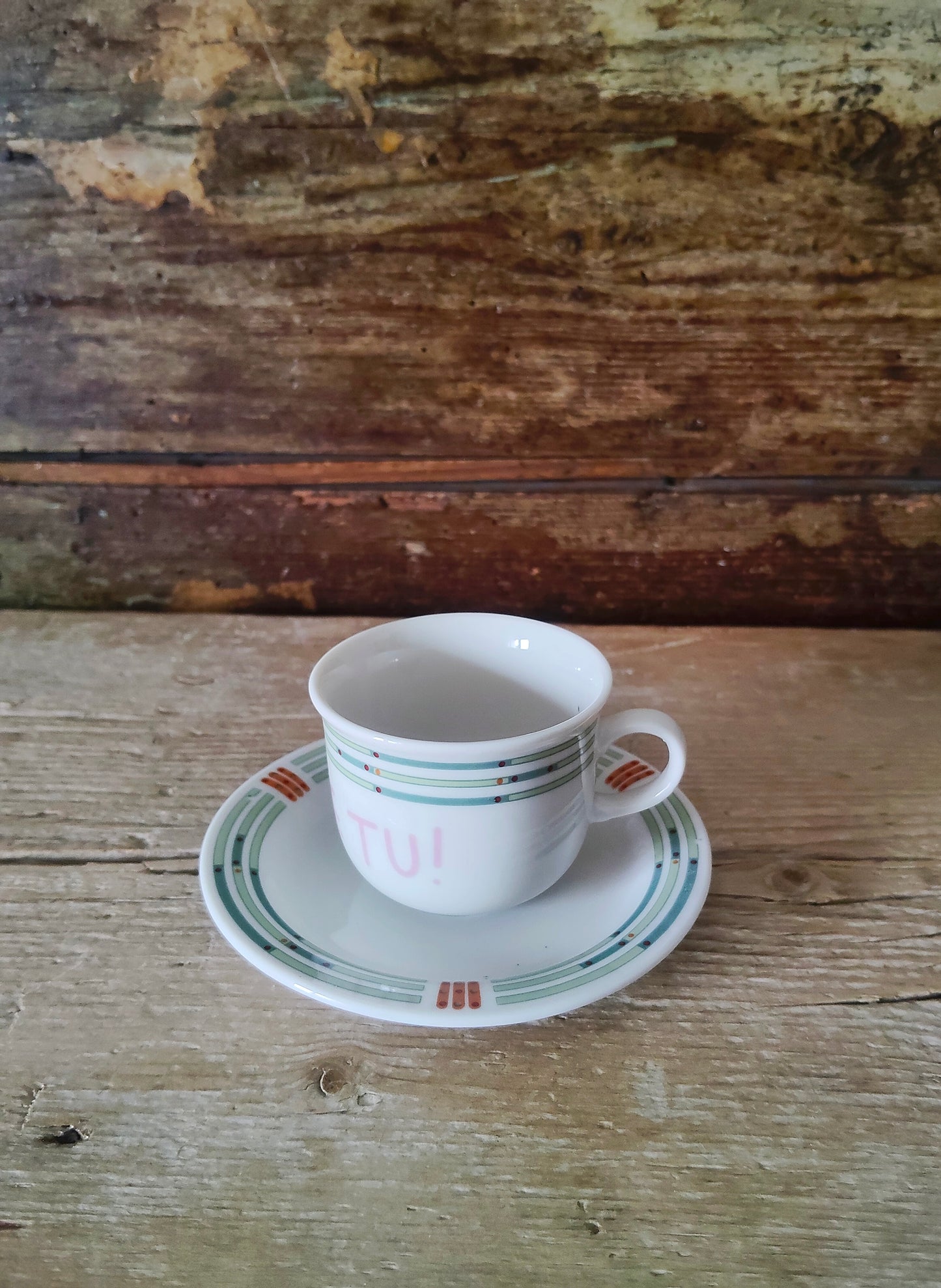 Tazzina Caffè Vintage con decalco "Io Mmt e Tu!"