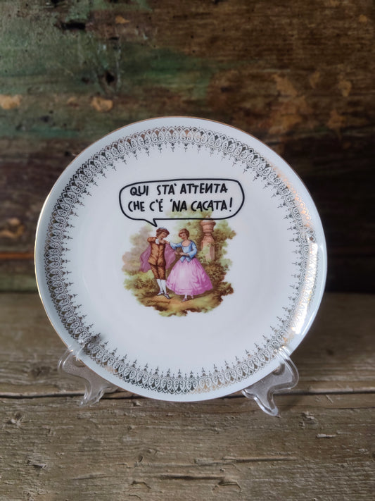 Piatto serie Damerini Mageradesi "Cacata" Piccolo con Arabeschi Dorati