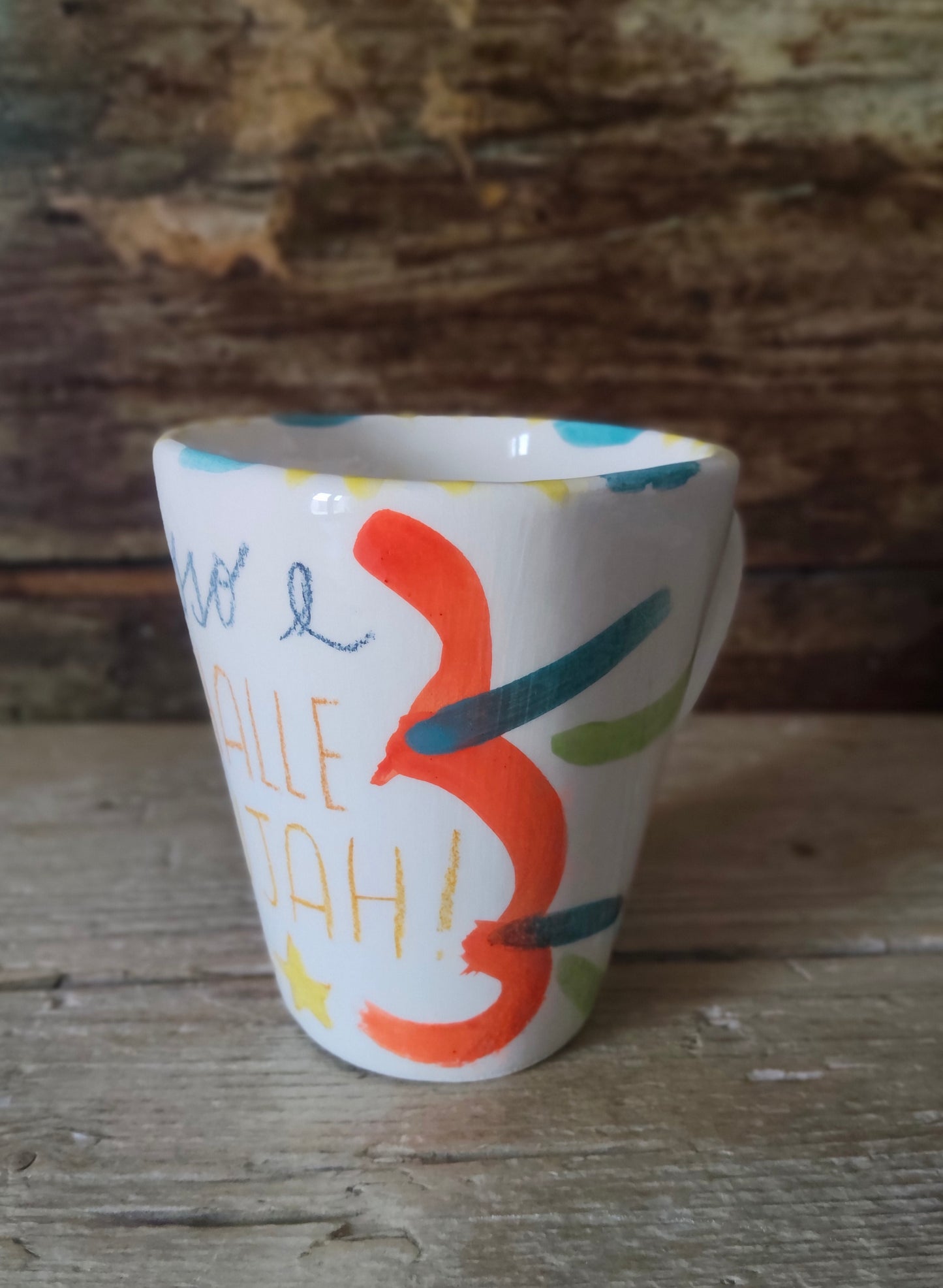 Tazza in Ceramica dipinta a Mano "Hallelujah"