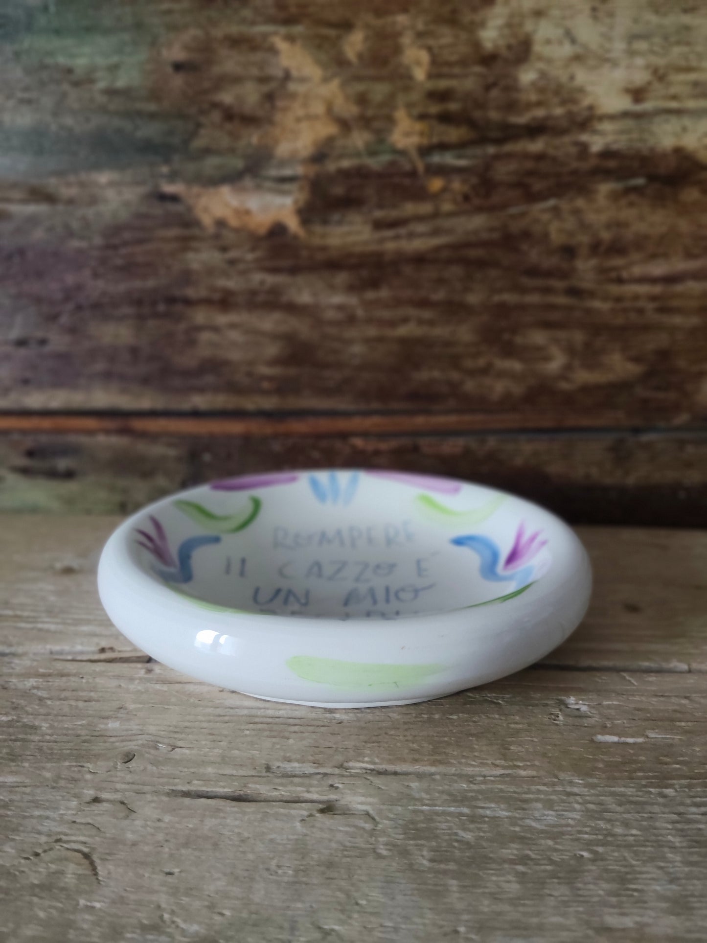 Svuotatasche in Ceramica Dipinta a Mano "Precipuo Diritto!"