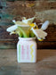 Vaso per "Fiori Belli" piccolo, scritta blu, in Ceramica Dipinta a Mano.
