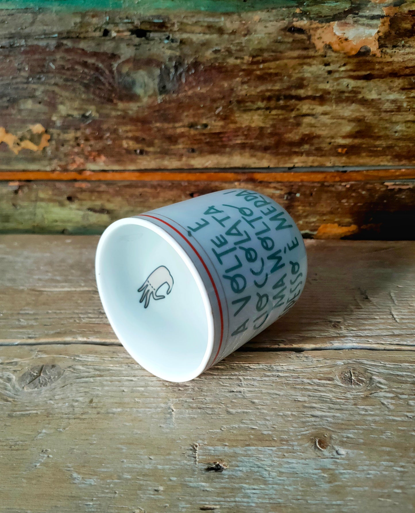 Tazza "Molto Spesso è Merda" Verde e bordo Oro e Arancio